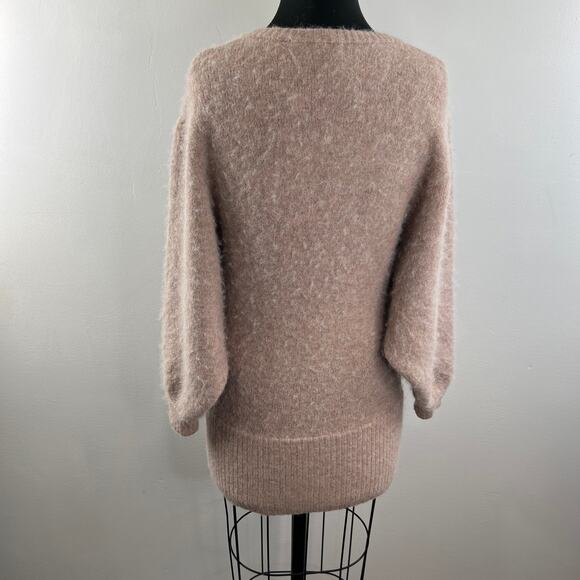 THE GROUP BABATON Pink Alpaca Wool Blend V-Neck Fuzzy Pullover Sweater Sz 1(XS) - Picture 6 of 9